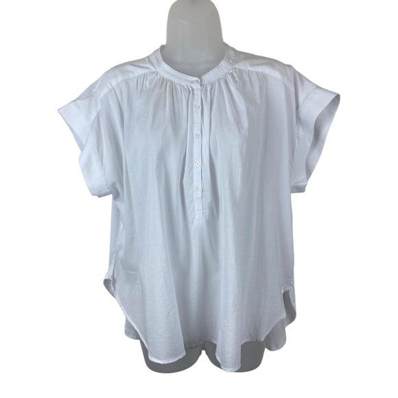 Splendid Women's Paloma White Blouse Medium High Low Cotton - Picture 5 of 9